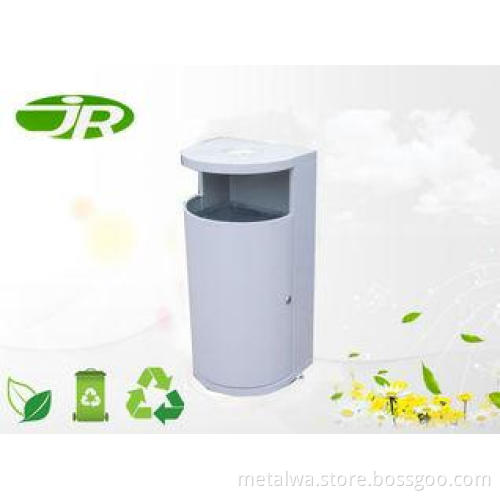 White Square Outdoor Garbage Containers Galvanized Steel Fo
